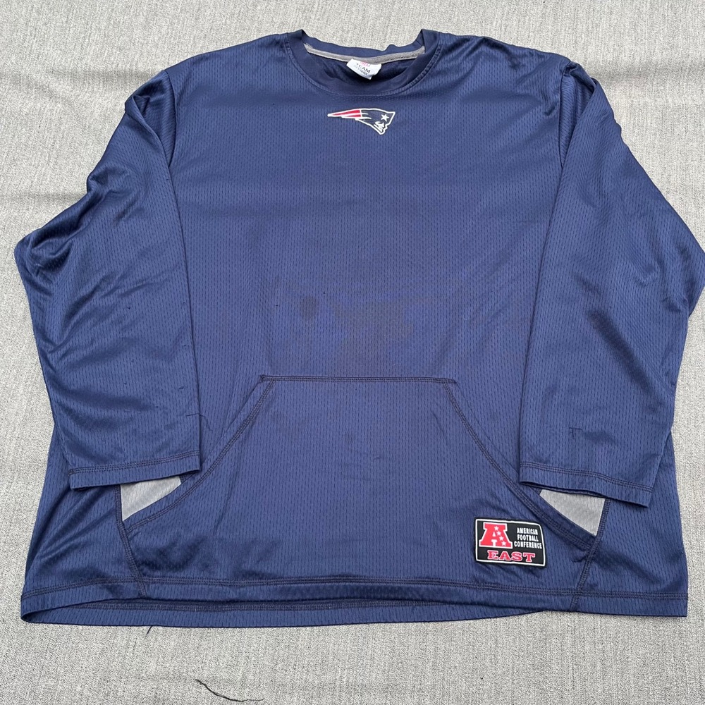 Vintage NFL New England Patriots Navy Mesh Long Sleeve Shirt AFC East
